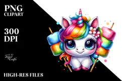 Crazy Cute Baby Unicorn PNG Product Image 2