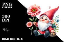 Cute Airborne Gnome Gerbera Clipart Product Image 3