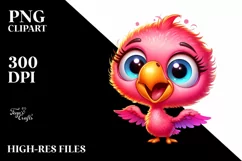 Cute Baby Flamingo Clipart Product Image 1