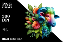 Vibrant Lamb with Flowers, 20 oz Tumbler Product Image 2