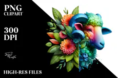 Vibrant Lamb with Flowers, 20 oz Tumbler Product Image 2