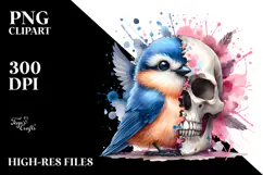 Cute Birds with Splashes, Transparent PNG Product Image 2