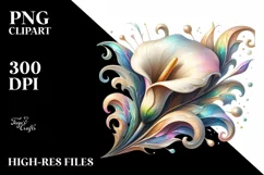 Detailed Pastel Wooden Calla Lily Clipart Product Image 3