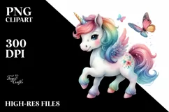 Colorful Baby Unicorn | Watercolor Product Image 3
