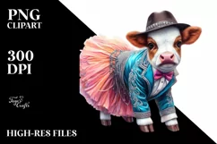 Colorful Baby Cow in Balboa Dancer Attire Product Image 1