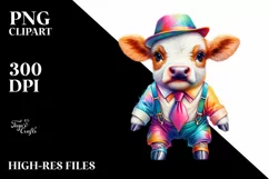 Colorful Baby Cow in Balboa Dancer Attire Product Image 3