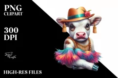 Colorful Baby Cow in Balboa Dancer Attire Product Image 3