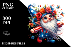 Dancing Gnome with Floral Wreath PNG Product Image 2