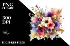Colorful Bouquet Gold Foil Petunia Splash | Sublimation Product Image 2
