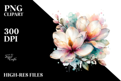 -like Magnolia Watercolor Splash PNG Product Image 2