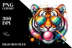 Tiger Sunglasses Chewing Gum | Sublimation | Clipart Product Image 1
