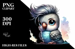 Baby Parrot with Quirky Style, PNG Product Image 2
