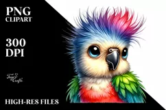 Baby Parrot with Quirky Style, PNG Product Image 2