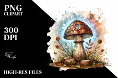 Glossy Wooden Mushroom PNG Product Image 1