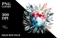 Vibrant Moon Foliage | Sublimation Clipart Product Image 2