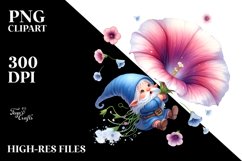 Falling Gnome Morning Glory Clipart Product Image 3