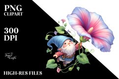 Falling Gnome Morning Glory Clipart Product Image 3