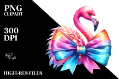Vibrant Flamingo Bow | Clipart Product Image 2