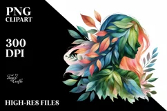 Vibrant Plant Leaves Abstract Frame, PNG Product Image 1