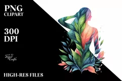 Vibrant Plant Leaves Abstract Frame, PNG Product Image 1