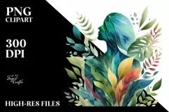 Vibrant Plant Leaves Abstract Frame, PNG Product Image 3