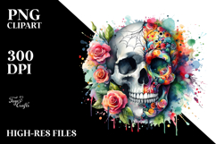 Colorful Skull, Splashes PNG Product Image 2