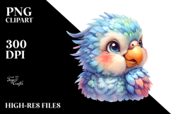 Energetic Baby Parrot PNG Product Image 2