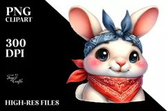 Funny Baby Rabbit Chick with Big Eyes | Bandana Product Image 3