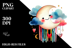 Smiling Moon with Hearts, Transparent PNG Product Image 2