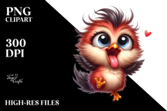Ridiculously Cute Cartoon Bird PNG Product Image 2
