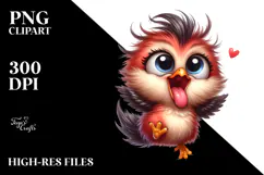 Ridiculously Cute Cartoon Bird PNG Product Image 2
