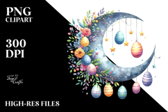 Colorful Half Moon Eggs Hanging PNG Product Image 2