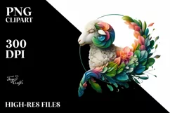 Abstract Vibrant Lamb Made of , PNG Product Image 1