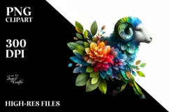 Abstract Vibrant Lamb Made of , PNG Product Image 3