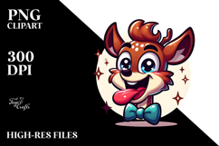Sparkling Deer with Bow Tie PNG Product Image 2