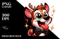 Sparkling Deer with Bow Tie PNG Product Image 2