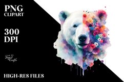 Polar Bear Abstract Watercolor | Sublimation | Clipart Product Image 3