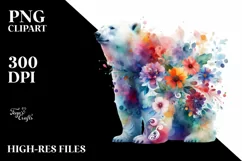 Polar Bear Abstract Watercolor | Sublimation | Clipart Product Image 3