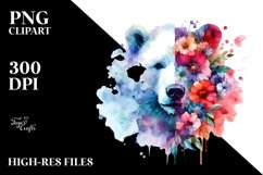 Polar Bear Abstract Watercolor | Sublimation | Clipart Product Image 1