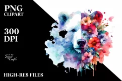 Polar Bear Abstract Watercolor | Sublimation | Clipart Product Image 1