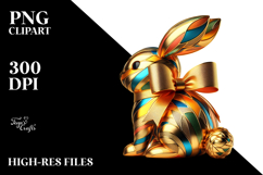 Colorful Bunny Sitting PNG Product Image 2