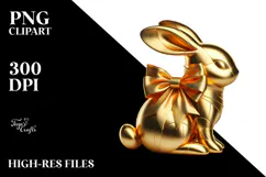 Colorful Bunny Sitting PNG Product Image 2