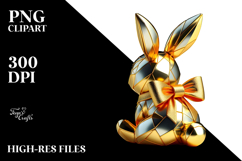 Colorful Bunny Sitting PNG Product Image 2