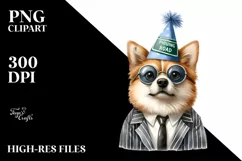 Watercolor Dog Party Hat Phishing Road | Sublimation | Product Image 3