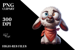 Goofy Cartoon Lamb Bandana PNG Product Image 2