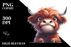 Contempt Highland Cow Clipart, High-Res PNG Product Image 3