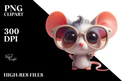Ridiculously Cute Cartoon Mouse, PNG Product Image 2