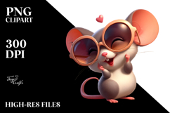 Funny Mouse with Sunglasses, Transparent PNG Product Image 2