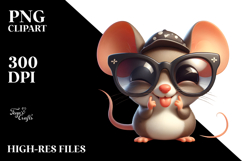 Funny Mouse with Sunglasses, Transparent PNG Product Image 2