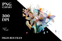 Colorful Glossy Narcissus PNG Product Image 2